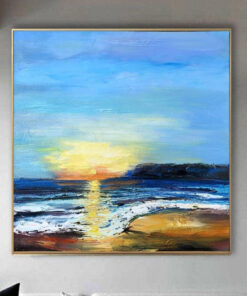 Large Original Abstract Seascape Paintings On Canvas Sea Wall Art Acrylic Blue Fine Art Modern Oil Painting | SEASCAPE BREEZE