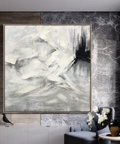 Large Original Abstract White Paintings On Canvas Acrylic Wall Art Modern Original Wall Decor | WINTER BLIND