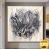 Buy Large Original Acrylic Beige Art Abstract Gray Paintings On Canvas Modern Wall Art | THE HEART OF THE METROPOLIS 40"x40" online shopping cheap