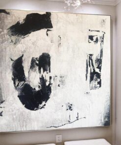 Large Original Art Painting Black And White Abstract Black And White Painting | WHITE NIGHT