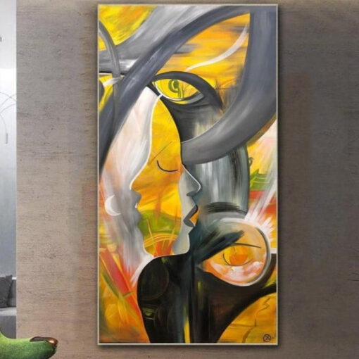 Buy Large Original Artwork Abstract Painting Yellow Paintings On Canvas Figurative Art Acrylic Painting | MOON DIVA online shopping cheap