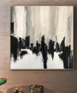 Large Original Black And White Abstract Acrylic Paintings On Canvas Creative Wall Art | FLOWING GOLD