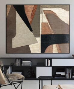 Large Original Brown Painting On Canvas Beige Abstract Fine Art Modern Acrylic Oil Painting Texture Wall Art | CORRELATION