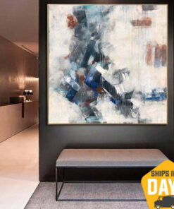 Large Original Colorful Paintings On Canvas Modern Beige Wall Art Creative Oil Painting Expressionism Art | FROST 39.37"x39.37"