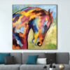 Large Original Horse Paintings On Canvas Colorful Oil Paintings Animal Wall Art Office Decor Modern Textured Painting | RAINBOW HORSE Large Original Horse Paintings On Canvas Colorful Oil Paintings Animal Wall Art Office Decor Modern Textured Painting | RAINBOW HORSE