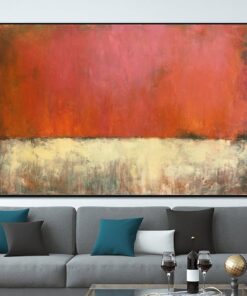 Large Original Oil Paintings Abstract Red Wall Art Abstract Yellow Painting Contemporary Art Painting Canvas | EVENING SUNSET
