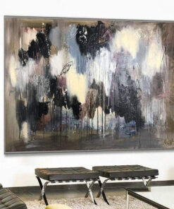 Large Original Painting On Canvas Earth Tones Wall Art Abstract Dark Art Modern Wall Decor | RAINY SUNDAY