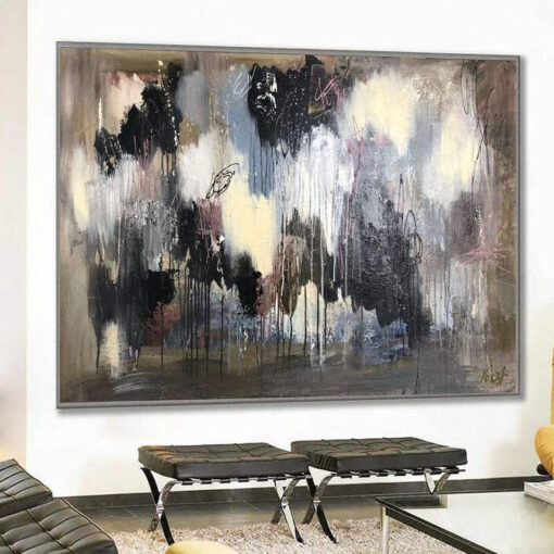 Buy Large Original Painting On Canvas Earth Tones Wall Art Abstract Dark Art Modern Wall Decor | RAINY SUNDAY online shopping cheap