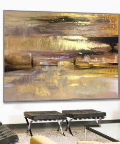 Large Original Paintings On Canvas Oil Modern Abstract Artwork Gold Leaf Contemporary Art | RADIANCE OF ETERNITY