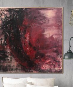 Large Original Red Abstract Paintings On Canvas Unique Texture Art Modern Fine Art Handmade Artwork | RED SKY