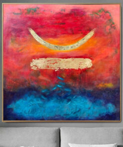 Large Original Red Paintings On Canvas Abstract Symbol Artwork Textured Hand Painted Creative Art Painting for Room Wall Decor | SECRET SYMBOL
