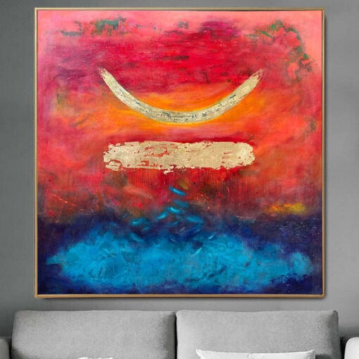Buy Large Original Red Paintings On Canvas Abstract Symbol Artwork Textured Hand Painted Creative Art Painting for Room Wall Decor | SECRET SYMBOL online shopping cheap