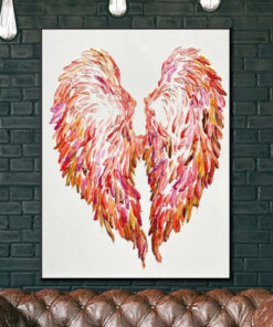 Large Painting On Canvas Angel Wings Wall Decor Red Abstract Painting Impasto Painting Acrylic Painting Original Oil Painting | ANGEL WINGS