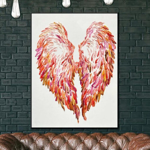 Buy Large Painting On Canvas Angel Wings Wall Decor Red Abstract Painting Impasto Painting Acrylic Painting Original Oil Painting | ANGEL WINGS online shopping cheap