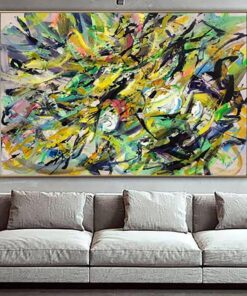 Large Painting On Canvas Yellow Oil Painting Abstract Modern Art Original Abstract Painting On Canvas Abstract Wall Decor | SUMMER VIBE