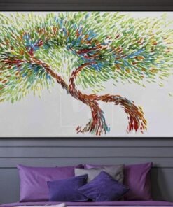 Large Tree Abstract Painting Abstract Oil Tree Artwork Modern Tree Paintings On Canvas Contemporary Tree Oil Painting | ATTRACTION