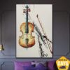 Buy Large Violin Painting Original Abstract Music Instrument Painting On Canvas Creative Fine Art Painting Wall Art Decor | CREATIVE PATH 30"x20" online shopping cheap