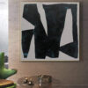 Buy Large abstract canvas art black and white oil on canvas Franz Kline style abstract fine art modern painting wall art | RIOT OF BLACK online shopping cheap