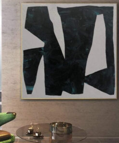 Large abstract canvas art black and white oil on canvas Franz Kline style abstract fine art modern painting wall art | RIOT OF BLACK