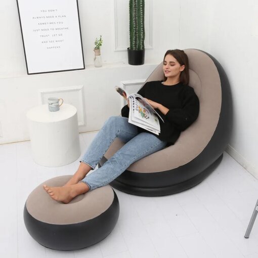 Buy Lazy Bean Bag Sofas Cover Couch Tatami Living High Quality Inflatable Bed Room Chair No Filler Lounger Seat Bean Bag Pouf Puff online shopping cheap