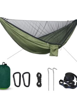 Lightweight Double Person Mosquito Net Hammock Easy Set Up 290*140cm With 2 Tree Straps Portable Hammock For Camping Travel Yard