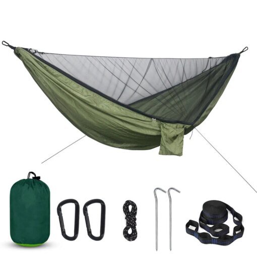Buy Lightweight Double Person Mosquito Net Hammock Easy Set Up 290*140cm With 2 Tree Straps Portable Hammock For Camping Travel Yard online shopping cheap