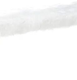 Long Hair Furry Ottoman, White