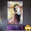 Buy Love Couple Romantic Painting Abstract Canvas Large Original Oil Paintings Abstract Wall Art Hand Painting Artwork | LOVING COUPLE 20"x16" online shopping cheap