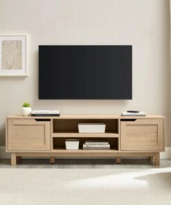 Manor Park Contemporary 2-Door TV Stand for TVs Up To 65”, Storage Cabinet, Chest of Drawers for Drawing Room