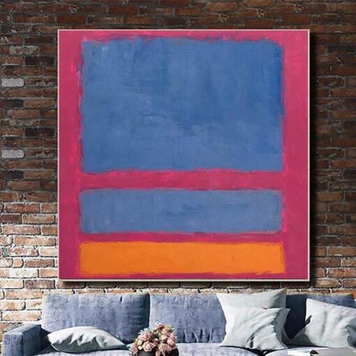 Buy Mark Rothko Abstract Red Art Blue Paintings On Canvas Acrylic Modern Rothko Style Abstract Fine Art Wall Decor | RECTANGLES ON PINK online shopping cheap