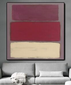 Mark Rothko Original Painting Red Art Pink Abstract Painting Modern Acrylic Rothko Style Art Wall Decor | LINES OF LIFE