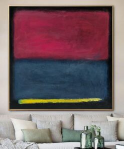 Mark Rothko Style Abstract Paintings On Canvas Expressionist Artwork In Blue And Red Colors 46×46 Handmade Painting Wall Decor | ASSURANCE IN COLORS