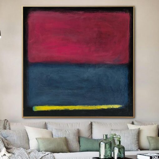 Buy Mark Rothko Style Abstract Paintings On Canvas Expressionist Artwork In Blue And Red Colors 46x46 Handmade Painting Wall Decor | ASSURANCE IN COLORS online shopping cheap