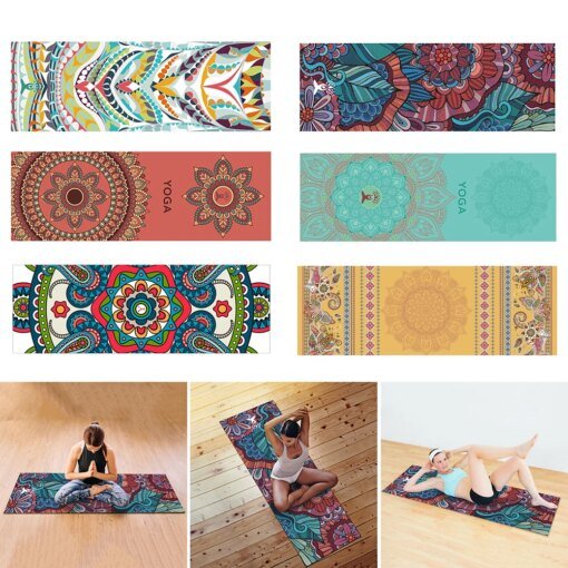 Buy Microfiber Sports Yoga Towel Quick Dry Printed Fitness Mat Non-Slip Foldable Sweat Absorbent Gym Indoor Home Sport Supplies online shopping cheap