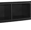 Mid-Century Record Console Cabinet, Large, Black Mid-Century Record Console Cabinet, Large, Black