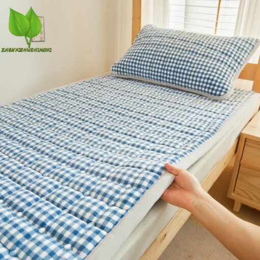 Buy Milk Velvet Bed Mat Elastic Cushion Double Foldable Comfortable Dormitory Single Tatami Mat Sleeping Pad Soft Mattresses Home online shopping cheap