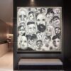 Buy Modern Abstract Faces Painting Abstract Acrylic Paintings On Canvas Original Human Faces Artwork Contemporary Wall Abstract Painting | FAMILIAR PEOPLE online shopping cheap