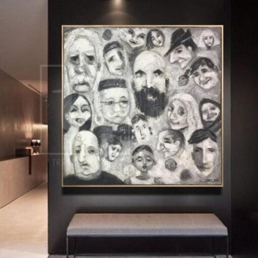 Buy Modern Abstract Faces Painting Abstract Acrylic Paintings On Canvas Original Human Faces Artwork Contemporary Wall Abstract Painting | FAMILIAR PEOPLE online shopping cheap