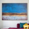 Modern Abstract Landscape Paintings on Canvas In Blue, Beige And Gold Colors Original Minimalist Art Textured Painting Wall Decor | DAY 15.7"x23.6" Modern Abstract Landscape Paintings on Canvas In Blue, Beige And Gold Colors Original Minimalist Art Textured Painting Wall Decor | DAY 15.7"x23.6"
