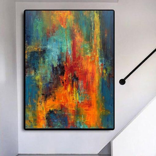 Buy Modern Colorful Painting Vibrant Painting Palette Knife Artwork Marble Art Abstract Impressionist Painting Contemporary Art | MERMAID SCALES online shopping cheap