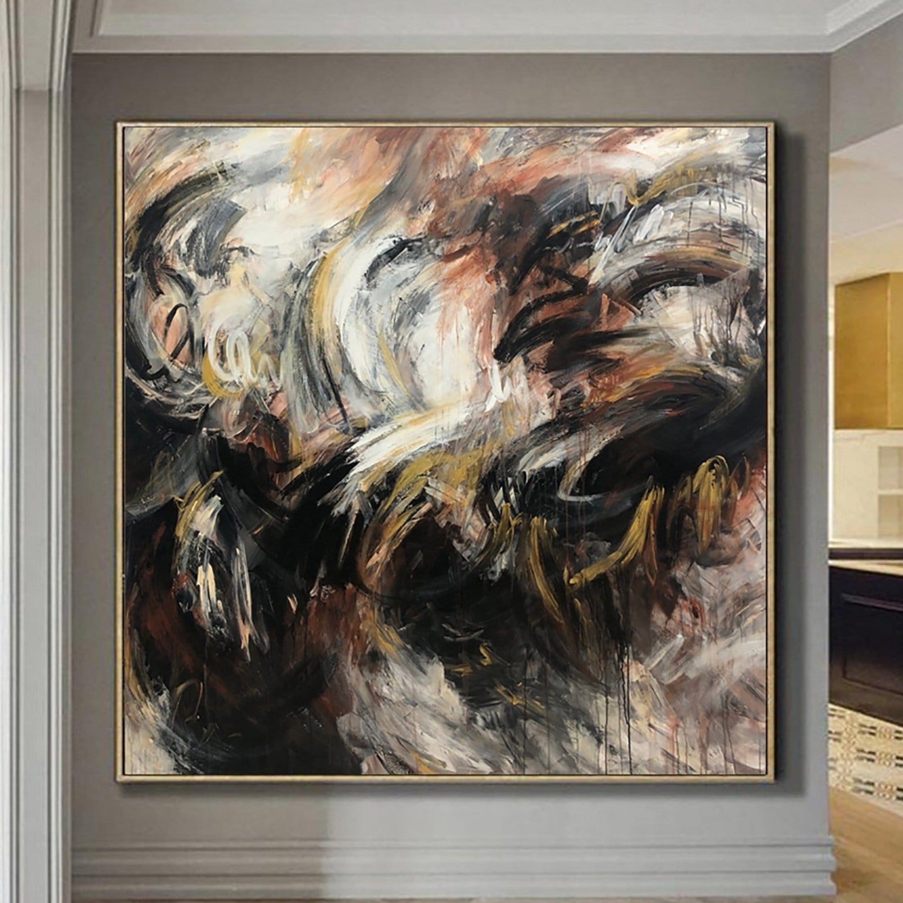 Buy Modern Oil Painting Canvas Colorful Wall Art Abstract Shapes Art Wall Hanging Decor Abstract Expressionism Painting Hand Painted Art | MAGIC FEATHERS online shopping cheap