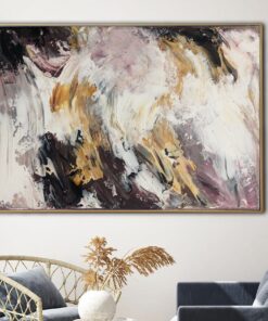 Modern Oil Painting Neutral Wall Art Pour Painting on Canvas Marble Wall Art Abstract Expressionism Painting Hand Painted Artwork | APPROACHING STORM