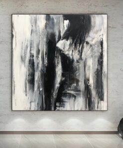 Modern Painting Canvas Minimalist Wall Art Abstract Black And White Painting Acrylic Fine Art Handmade Painting On Canvas Monochrome Art | SOLITUDE Modern Painting Canvas Minimalist Wall Art Abstract Black And White Painting Acrylic Fine Art Handmade Painting On Canvas Monochrome Art | SOLITUDE