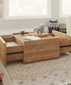 Modern Square Coffee Table, Sindoori Mango Finish