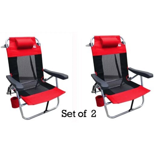 Buy Multi-Position Flat Folding Mesh Ultralight Beach Chair (2-Pack)