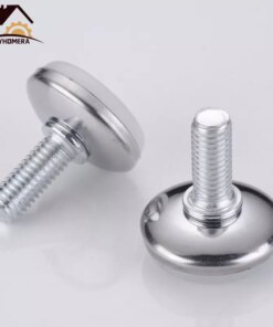 Myhomera 4Pcs Metal Furniture Legs Anti-slip Base Coffee Table Cabinet Leg Pad M6 M8 Adjustable Leveling Feet Leveler 15mm-25mm