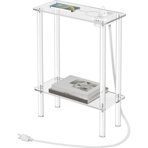 Buy Narrow Side Table with Charging Station