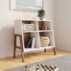 Buy Nathan James Telos Glossy White and Brown Angled Design 4-Cube Storage Organizer