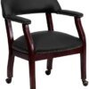 Buy Navy Vinyl Luxurious Conference Chair with Accent Nail Trim and Casters online shopping cheap