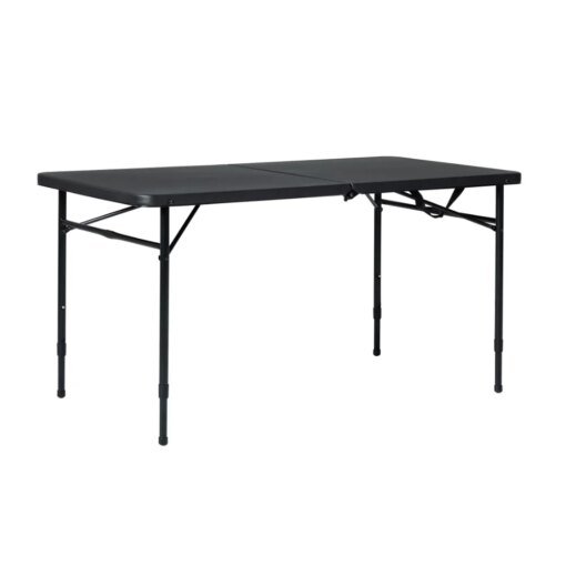 Buy New 4 Foot Fold-In-Half Adjustable Table Rich Black Folding Table Camping Picnic Table online shopping cheap